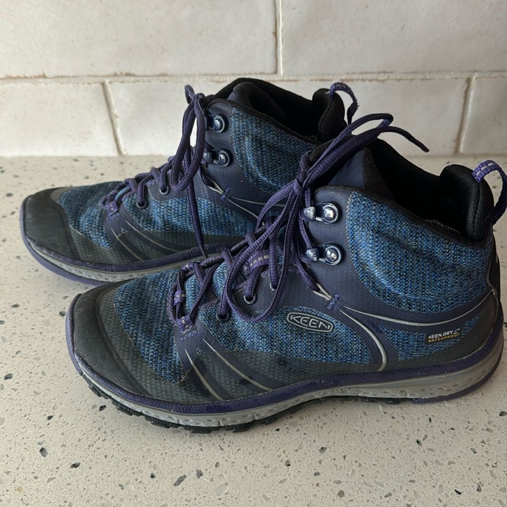 Keen Dry Terradora Blue Mid Waterproof Hiking Trail Ankle Boots Women’s Size 5